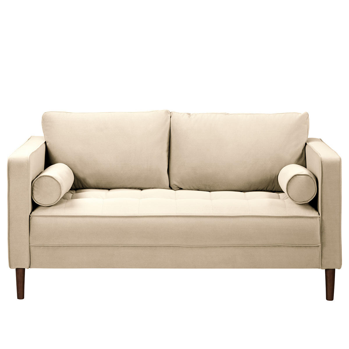 2-SITZER SOFA - Samt - Creme, Textil (150/80/86cm) - home24