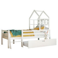HOCHBETT 90/200 cm Weiß aus Massivholz mit Leiter und Schublade - Weiß, Holz (90/200cm) - Flora Grace