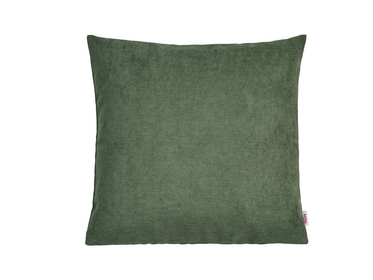 KISSENHÜLLE FarbTon Chenille-Haptik oliven-grün 40/40 cm - Dunkelgrün, Textil (40/40cm) - beties Heimtextil