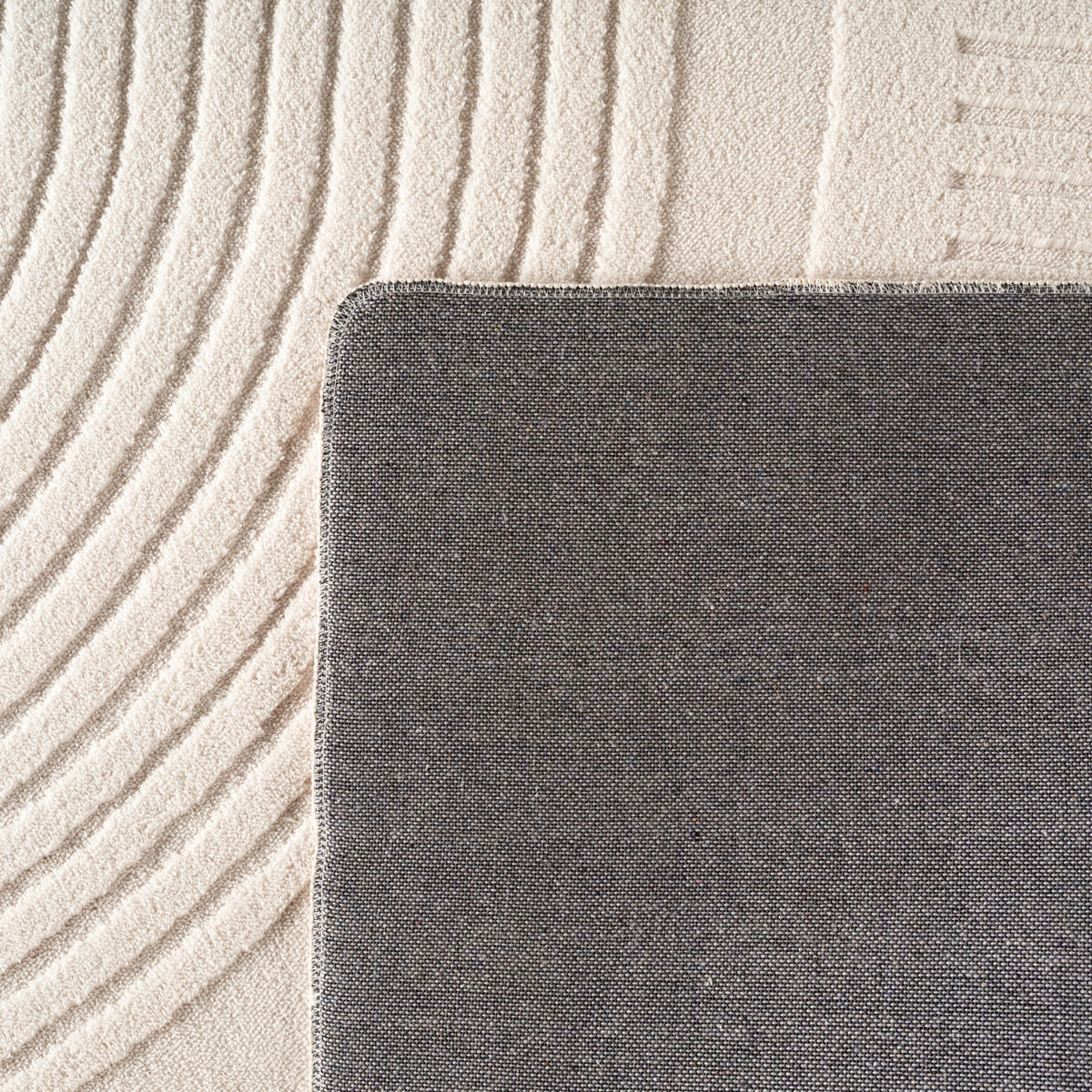 TEPPICH Kurzflor Boho Design Microfaser Baumwolle Schlafzimmer Creme Rechteckig 200x290 - Creme, Textil (200/290cm) - KADIMA DESIGN