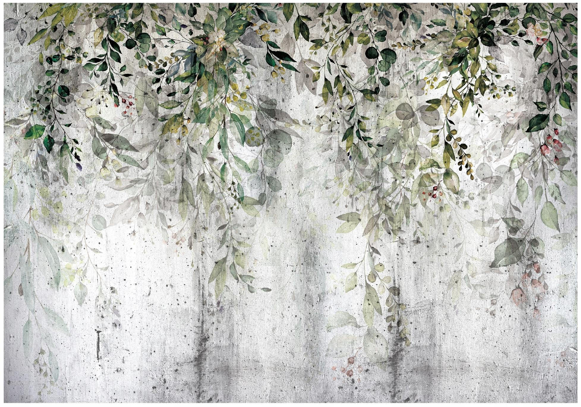 FOTOTAPETE Blätter Natur Vliestapete Tapete 350x250 - Multicolor, Papier (350/250cm) - Wallarena