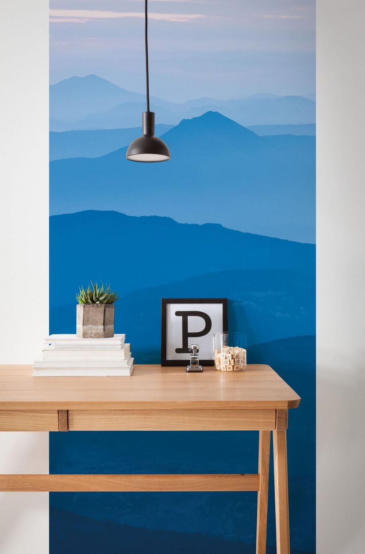 FOTOTAPETE Berge-Panel 100 x 250 cm - Blau, Papier (100/250cm) - Sanders & Sanders