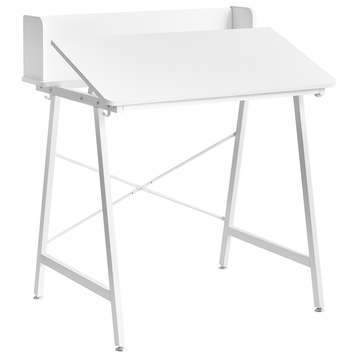 KRESLICÍ STŮL s sklopnou deskou stolu Bílý 80/62 cm Aland - bílá, kompozitní dřevo (62/80/94cm) - Beliani