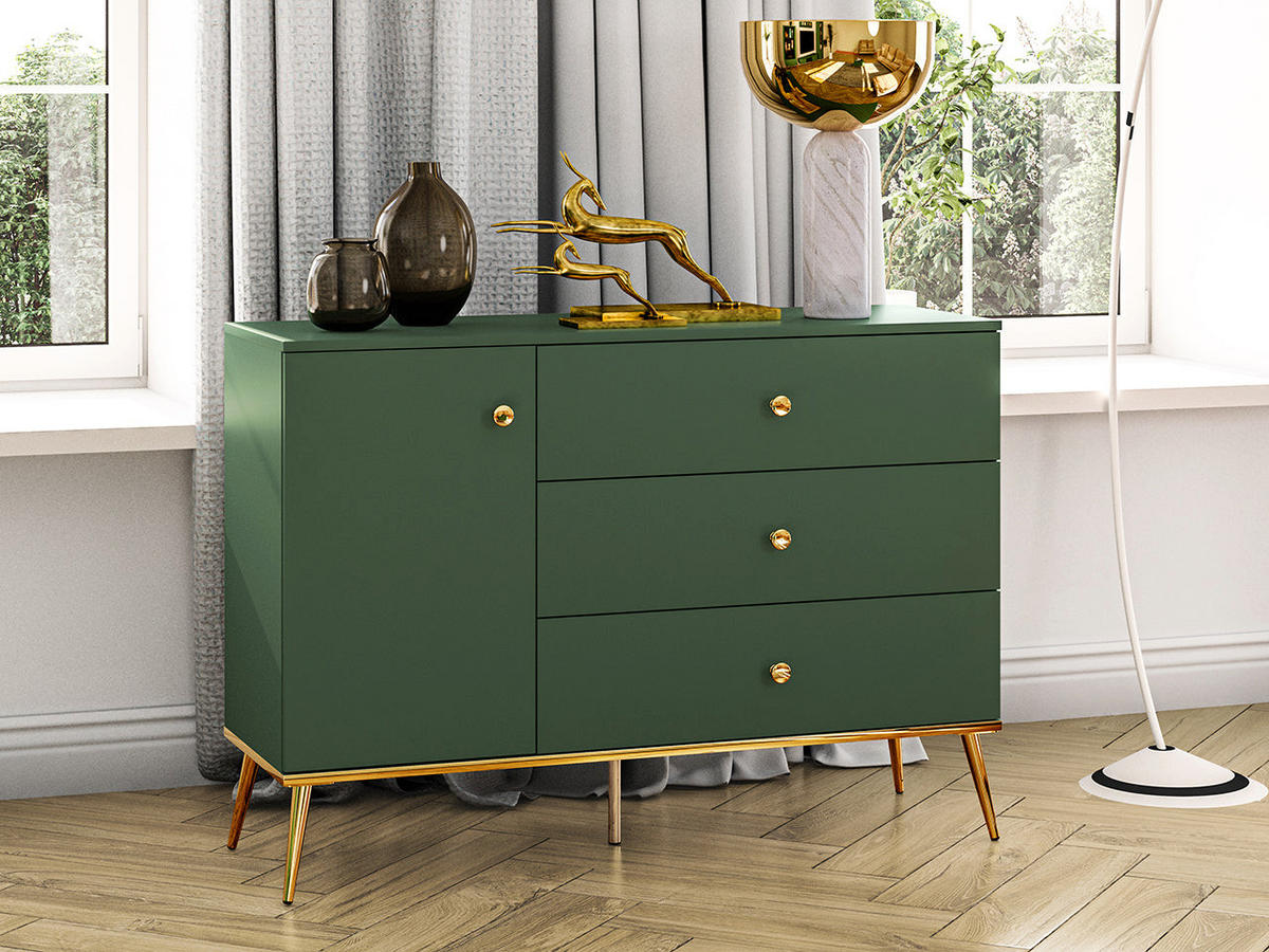 KOMMODE – 120 cm – Forest – Grün - Grün, Holzwerkstoff (120/85/40cm) - hi-markt