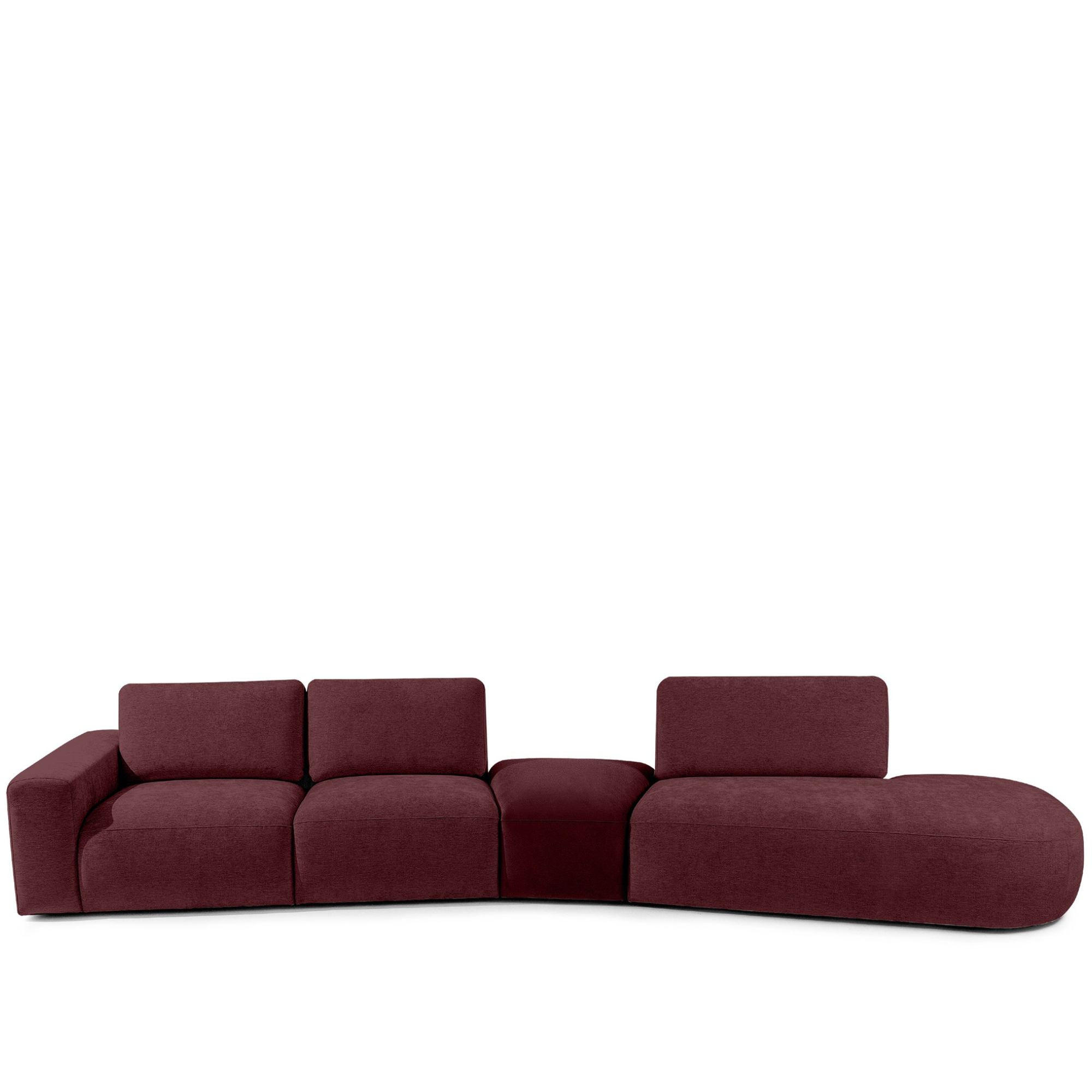 5-SITZER ECKSOFA ZUCCO Chenille rechts,Violett - Violett, Textil (430/84/105cm) - KONSIMO®