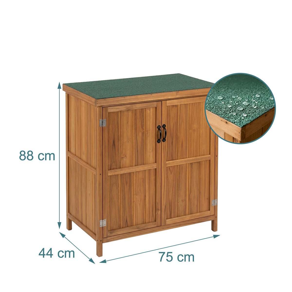 GARTENSCHRANK Hellbraun Holz 88x75 cm - Hellbraun, Holz/Papier (75/88/44cm) - Relaxdays