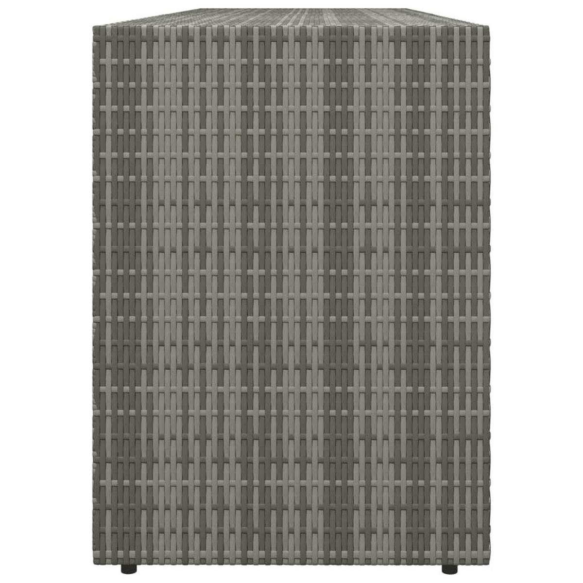GARTENSCHRANK Grau 198/55,5/80 Cm Poly Rattan - Grau, Holzwerkstoff (55.5/80/198cm) - vidaXL
