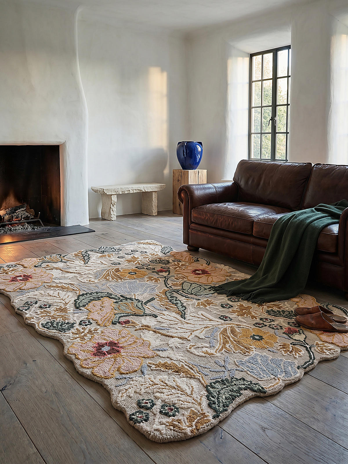 WOLLTEPPICH CHAR, floral, Hellrosa, 120 x 170 cm - Rosa, Textil (120/170cm) - KADIMA DESIGN