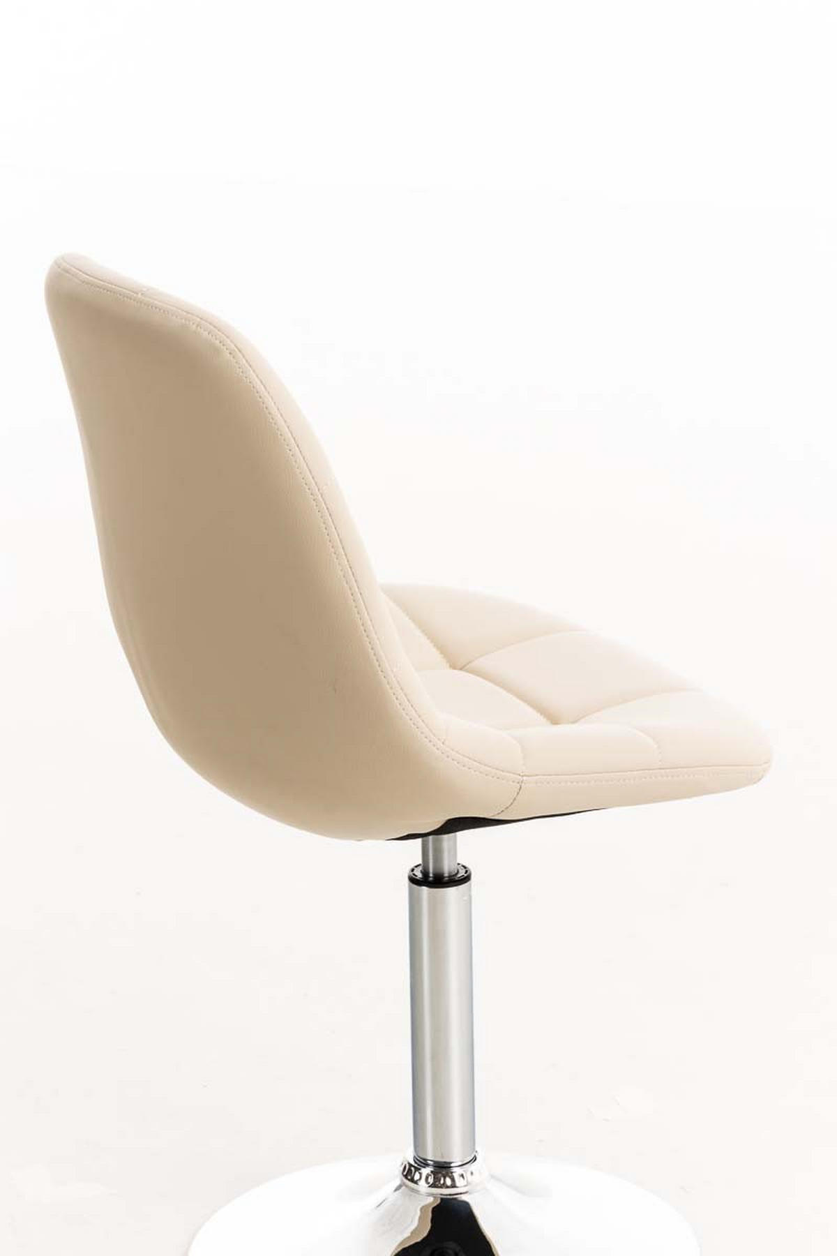 STUHL OSKAR Kunstleder 84x48x52 cm creme Kunstleder Metall in Chromoptik - Creme, Leder/Metall (48/84/52cm) - DELUKE