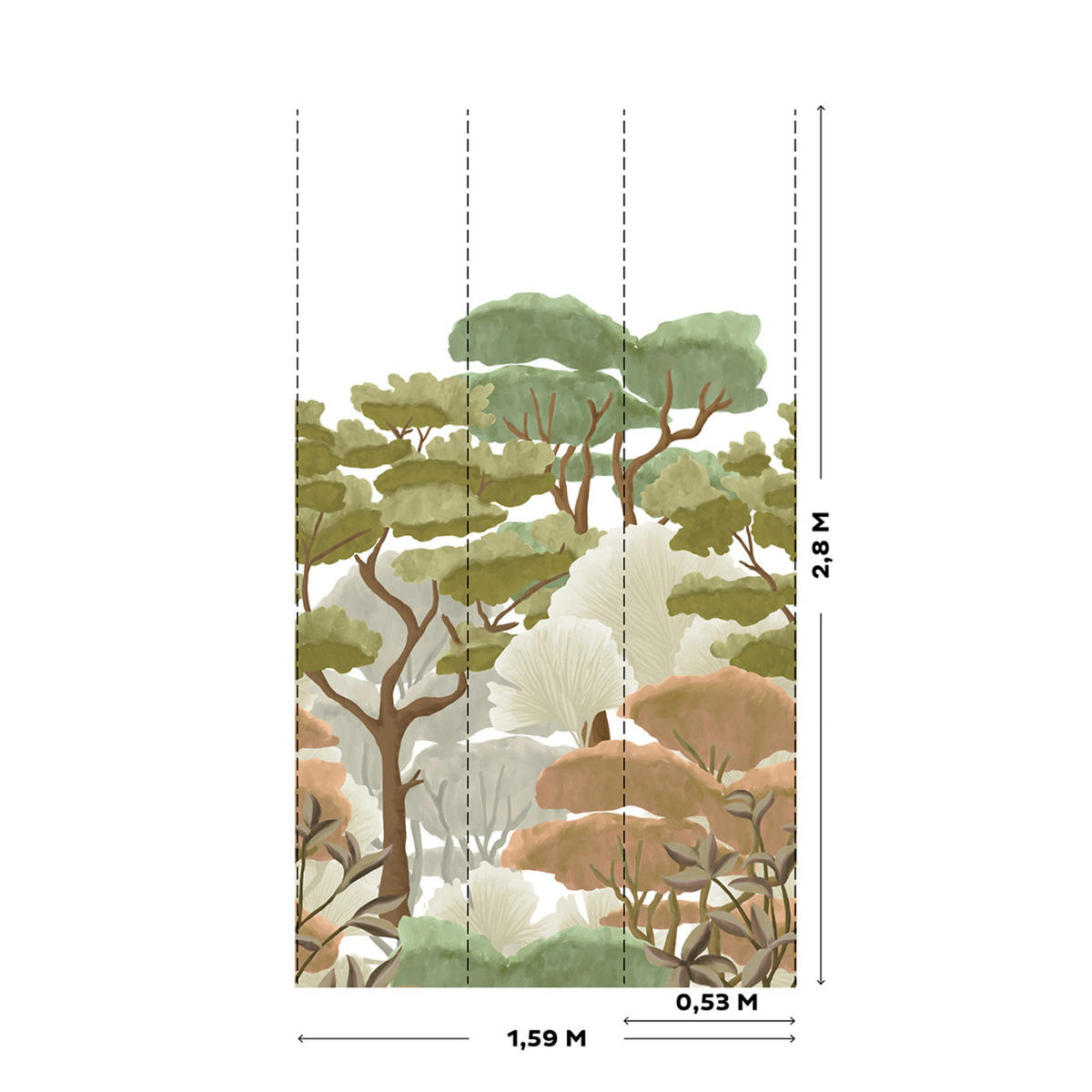 FOTOTAPETE Niwaki 280x159cm - Multicolor, Papier/Kunststoff (159/1cm) - Art for the Home