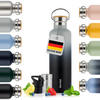 TRINKFLASCHE Leni 1000 ml, inkl. Teesieb und Sportdeckel - Dunkelgrau, Metall (1L) - Blumtal