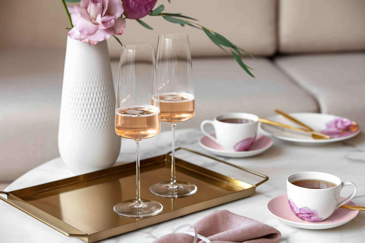 KAFFEESET Rose Garden weiß-rosa 6er Set - Weiß/Rosa, Keramik (25/13/28.5cm) - Villeroy & Boch
