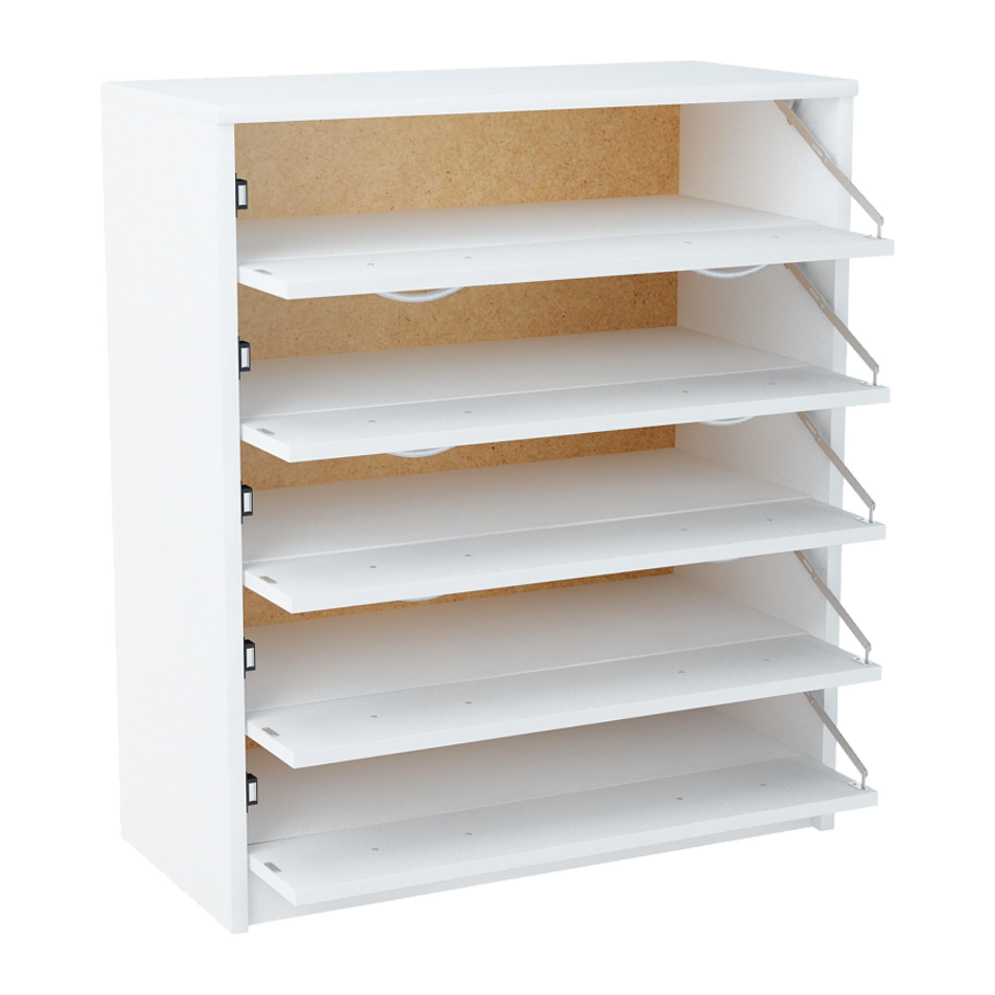 SCHUHSCHRANK mit 5 Fächern - Weiß, Holzwerkstoff (74/85/35cm) - Home Collective