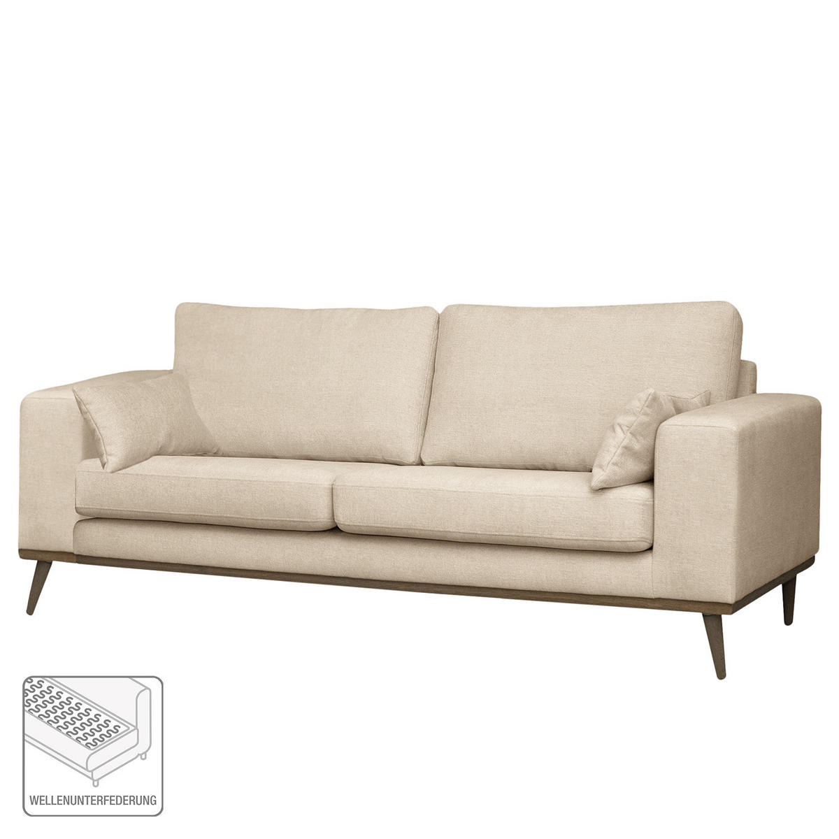 2-SITZER SOFA - Eichefarben/Creme, Textil (197/81/88cm) - home24
