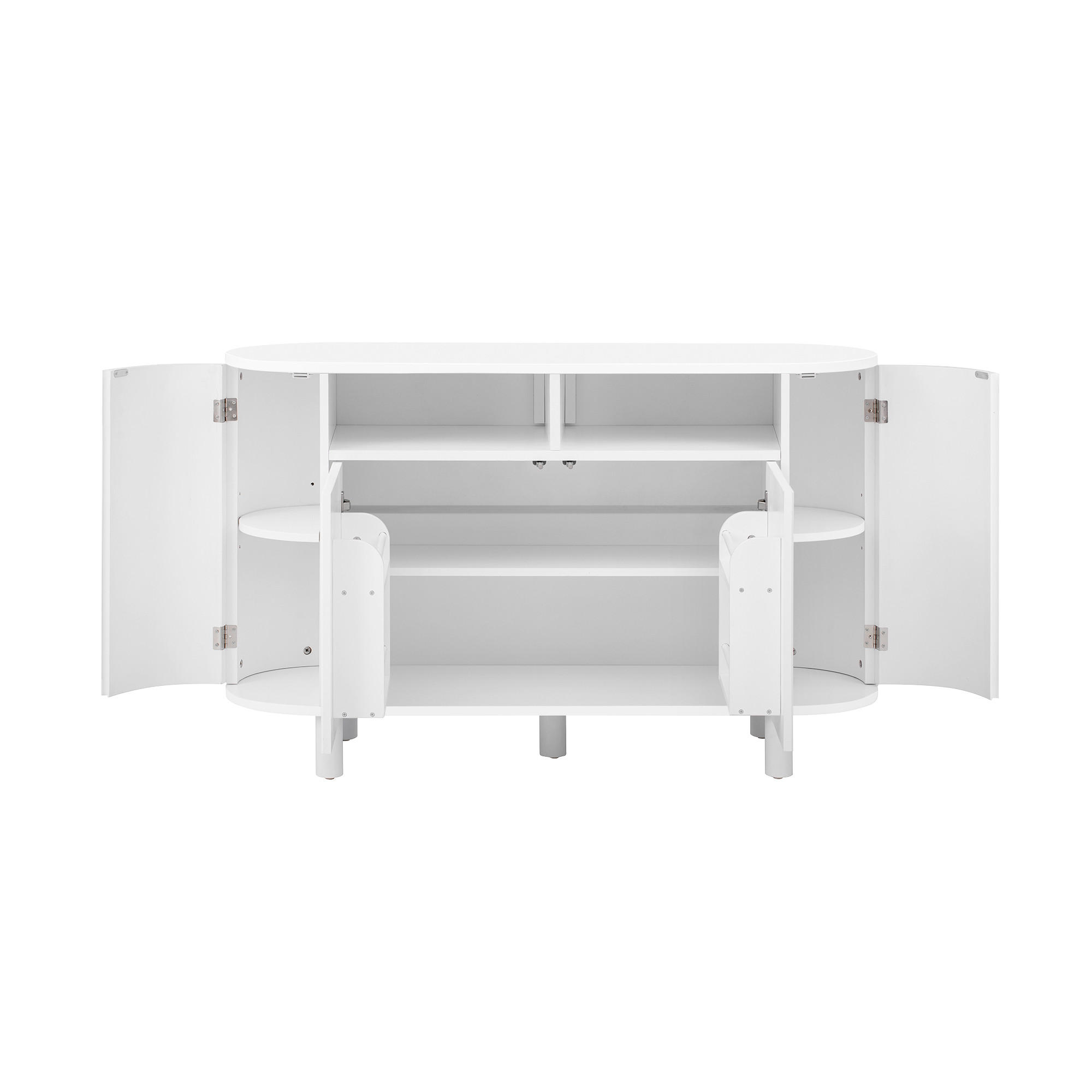 SIDEBOARD 120/38/77 cm Weiß aus MDF mit verstellbaren Böden - Weiß, Holzwerkstoff (120/77/38cm) - OKWISH