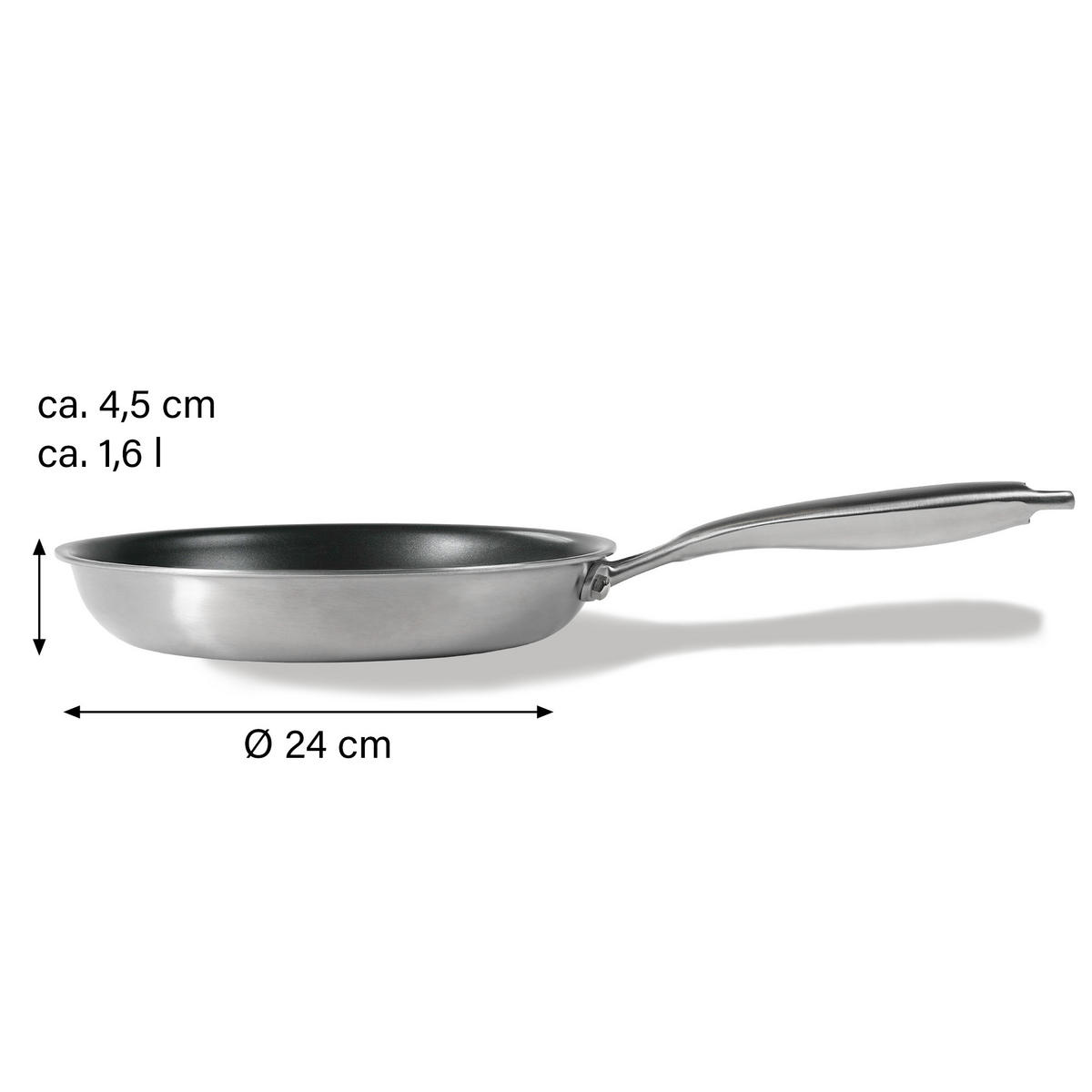 EDELSTAHLPFANNE - Edelstahlfarben, Metall (24cm) - Stoneline