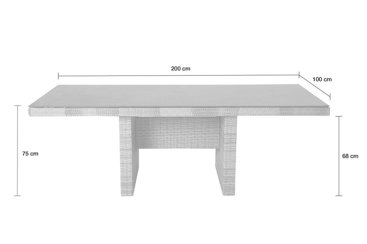 GARTENTISCH Topeka 200x100x75cm, Stein, Braun - Braun, Stein (100/200/75cm) - dasmöbelwerk