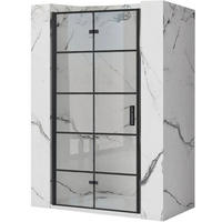 DUSCHTÜR Rea Molier Black 100 + Profil - Schwarz, Glas (100/190cm) - REA