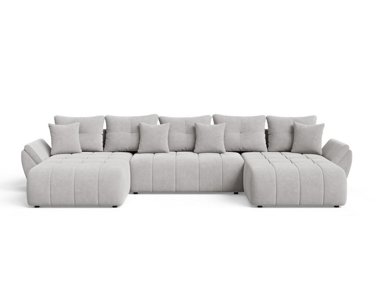 ECKSOFA Decor U Grau - Grau, Holz/Textil (382/192cm) - Graingold