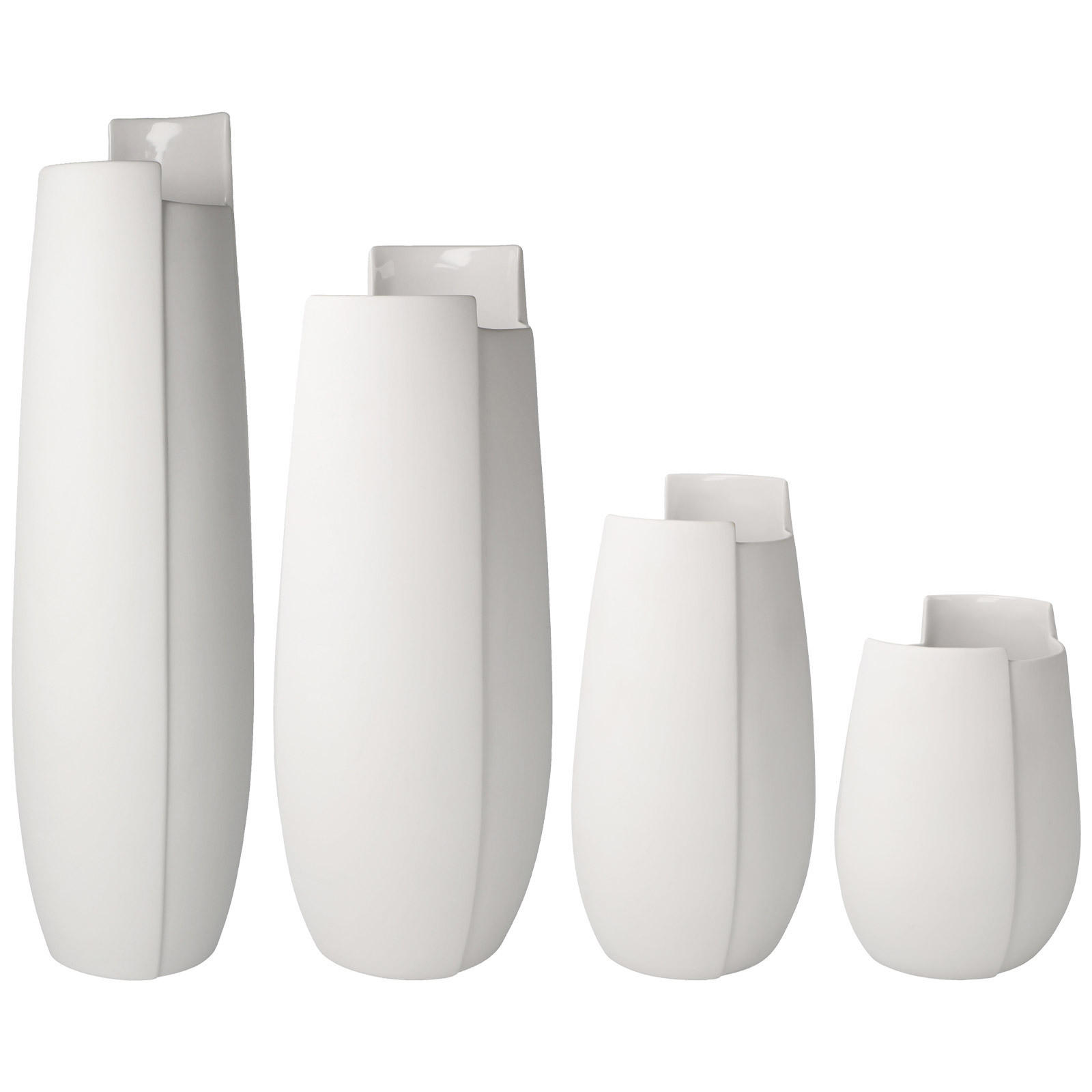 VASEN Ova weiß 16 cm / 21 cm / 30,5 cm / 36 cm 4er Set - Weiß, Keramik (2cm) - Goebel