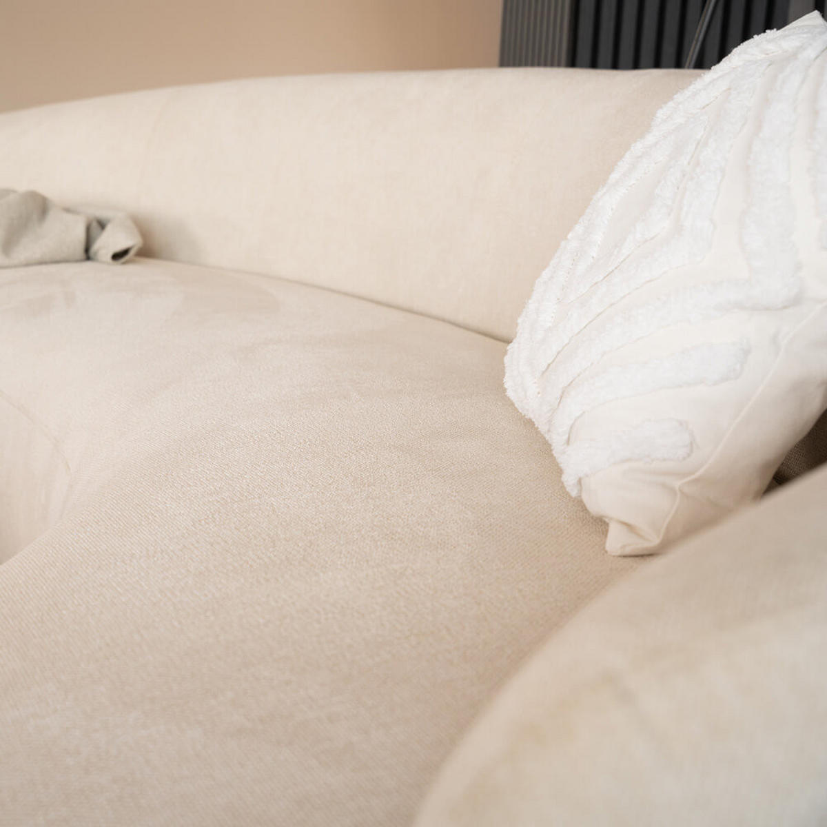 LOUNGE SET CASARA - Webstoff Beige - Beige, Kunststoff (258/72/128cm) - Home Deluxe