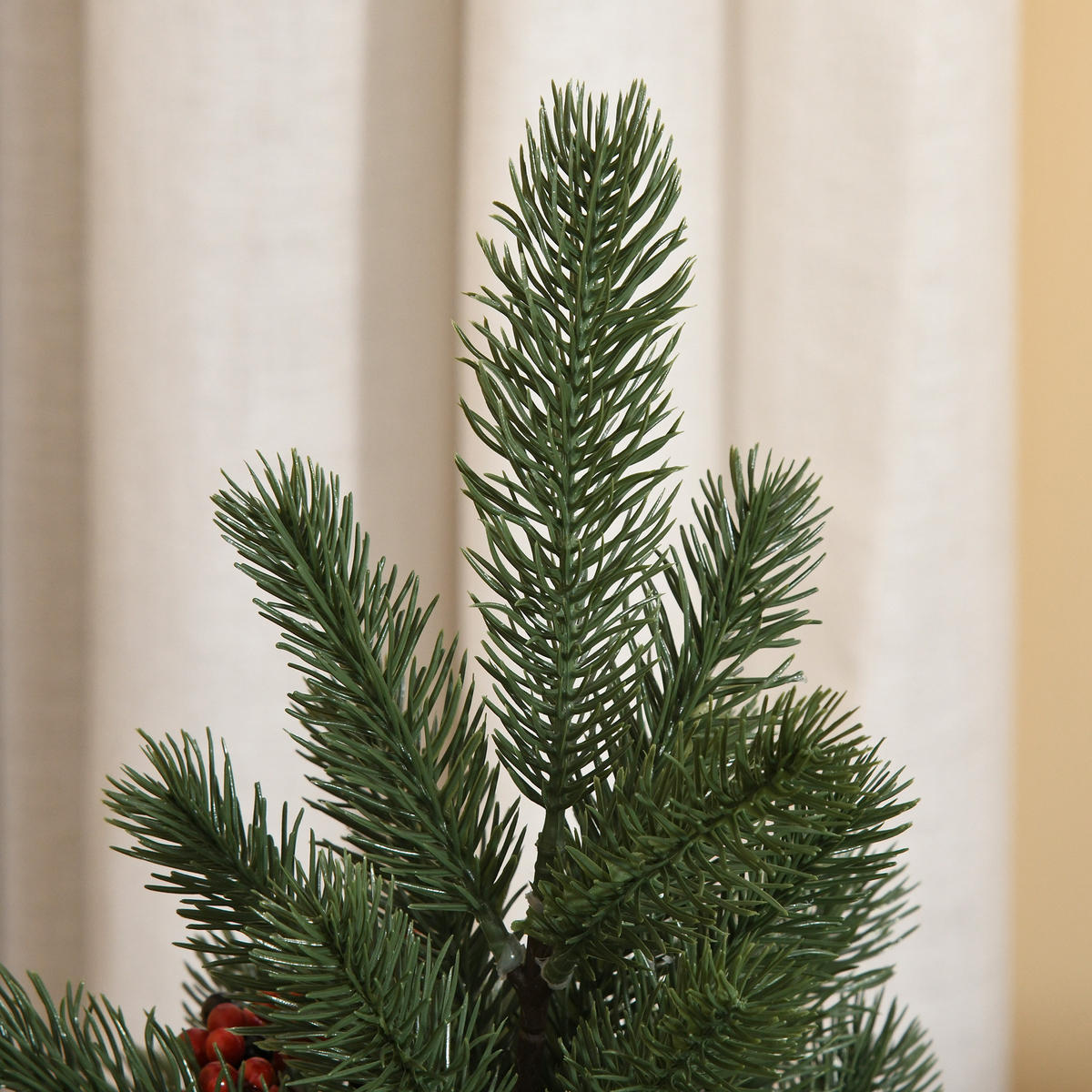 WEIHNACHTSBAUM DE-41616 Mini 50 cm, inkl. Schmuck und roten Beeren Grün/Mehrfarbig - Grün, Kunststoff (50cm) - ComfortXL