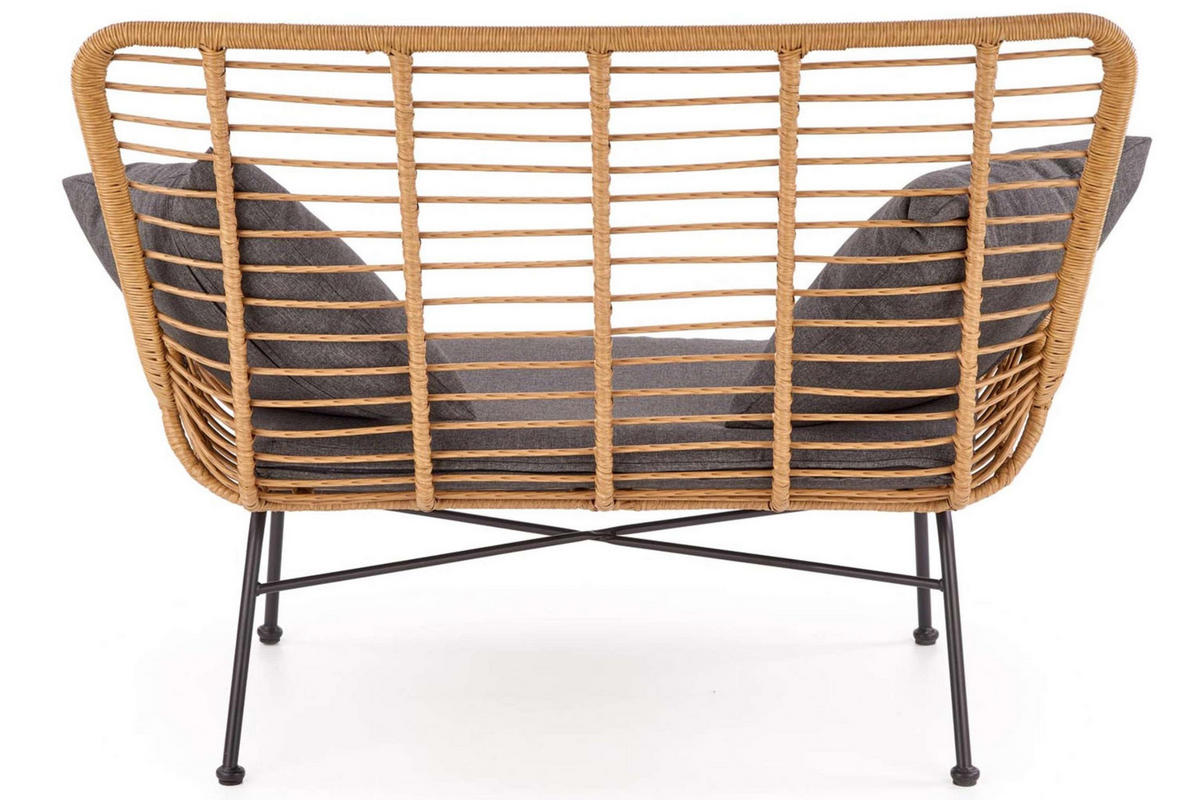 GARTENSOFA ABLA Boho, braun/grau - Braun/Grau, Kunststoff (96/70/120cm) - KONSIMO®