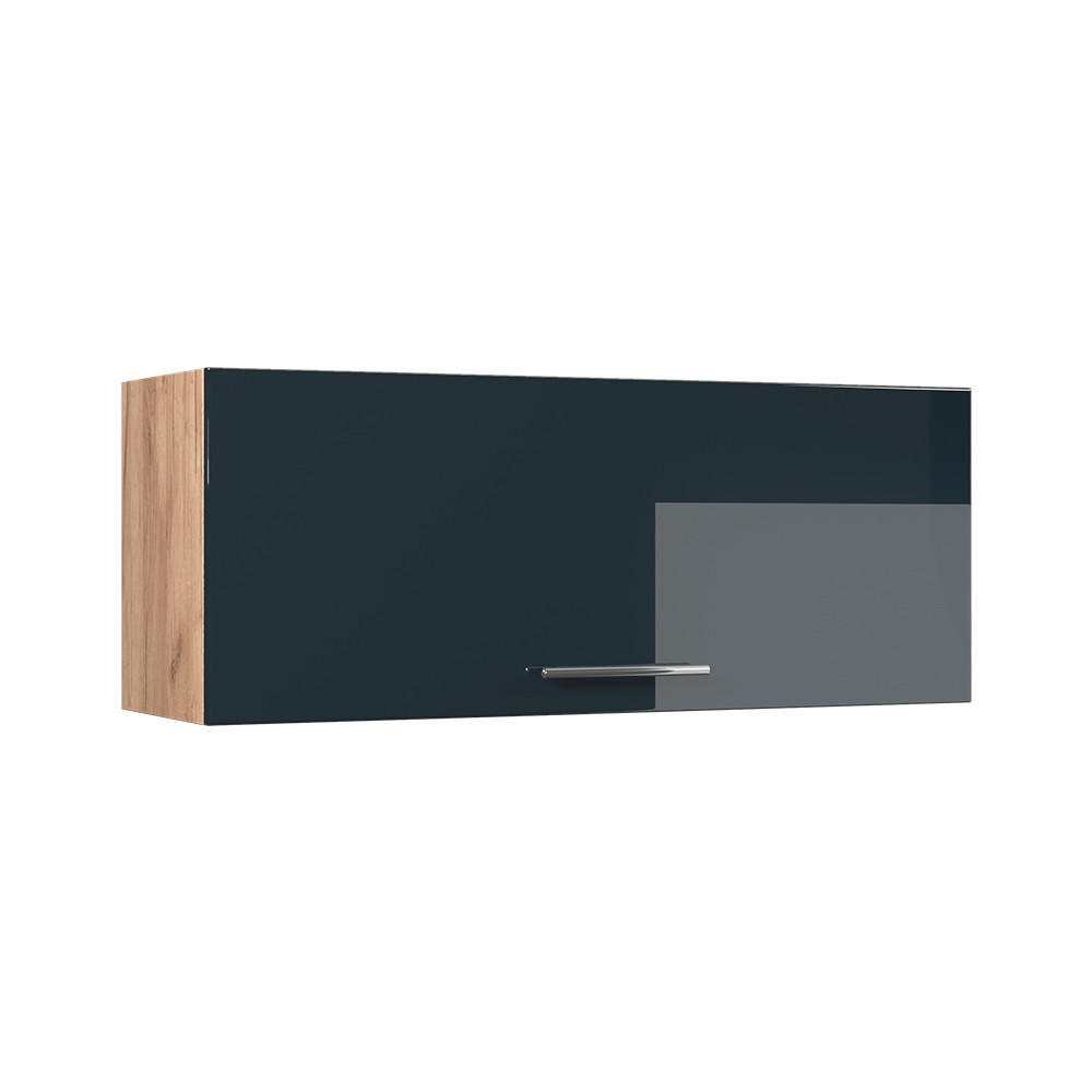 NÁSTENNÁ SKRINKA Fame-Line, Tmavo modrá vysoký lesk/Dub Goldkraft, 100 cm - dub medový/tmavomodrá, kompozitné drevo (100/40/34.1cm) - Vicco