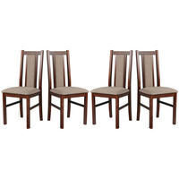 ESSZIMMERSTUHL - Set 4x BOS 14 nussbaum, inari 23 - Nussbaumfarben/Bronzefarben, Holz (43/94/40cm) - Leaf Design
