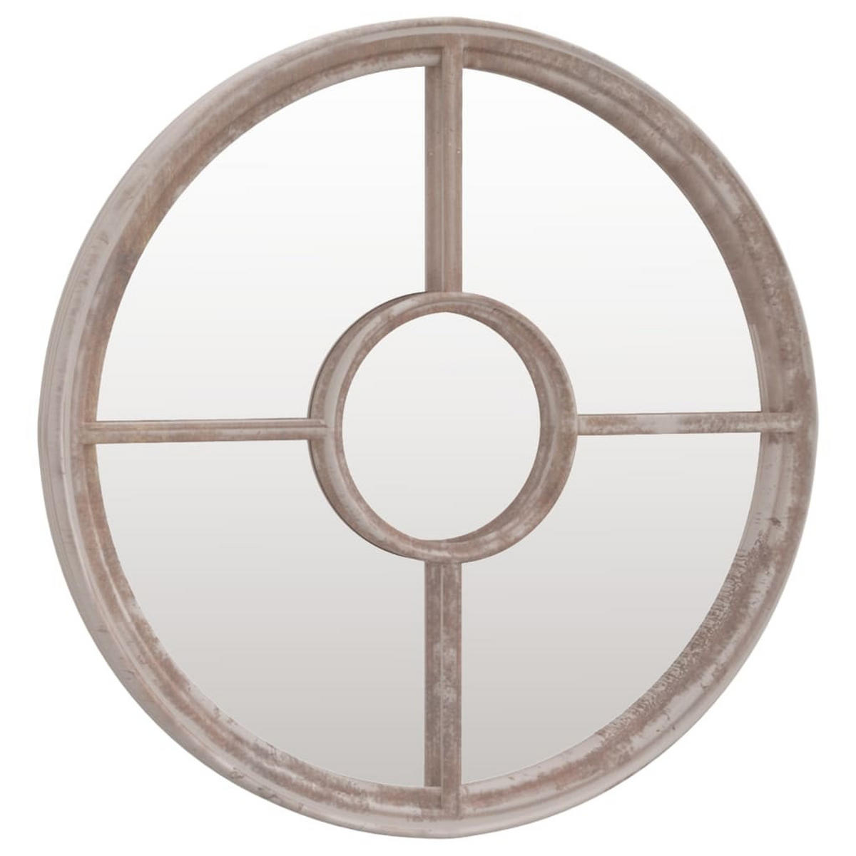 SPIEGEL Sandfarben 60x4 cm Eisen Rund für den - Creme, Metall (60/60/1cm) - furnicato
