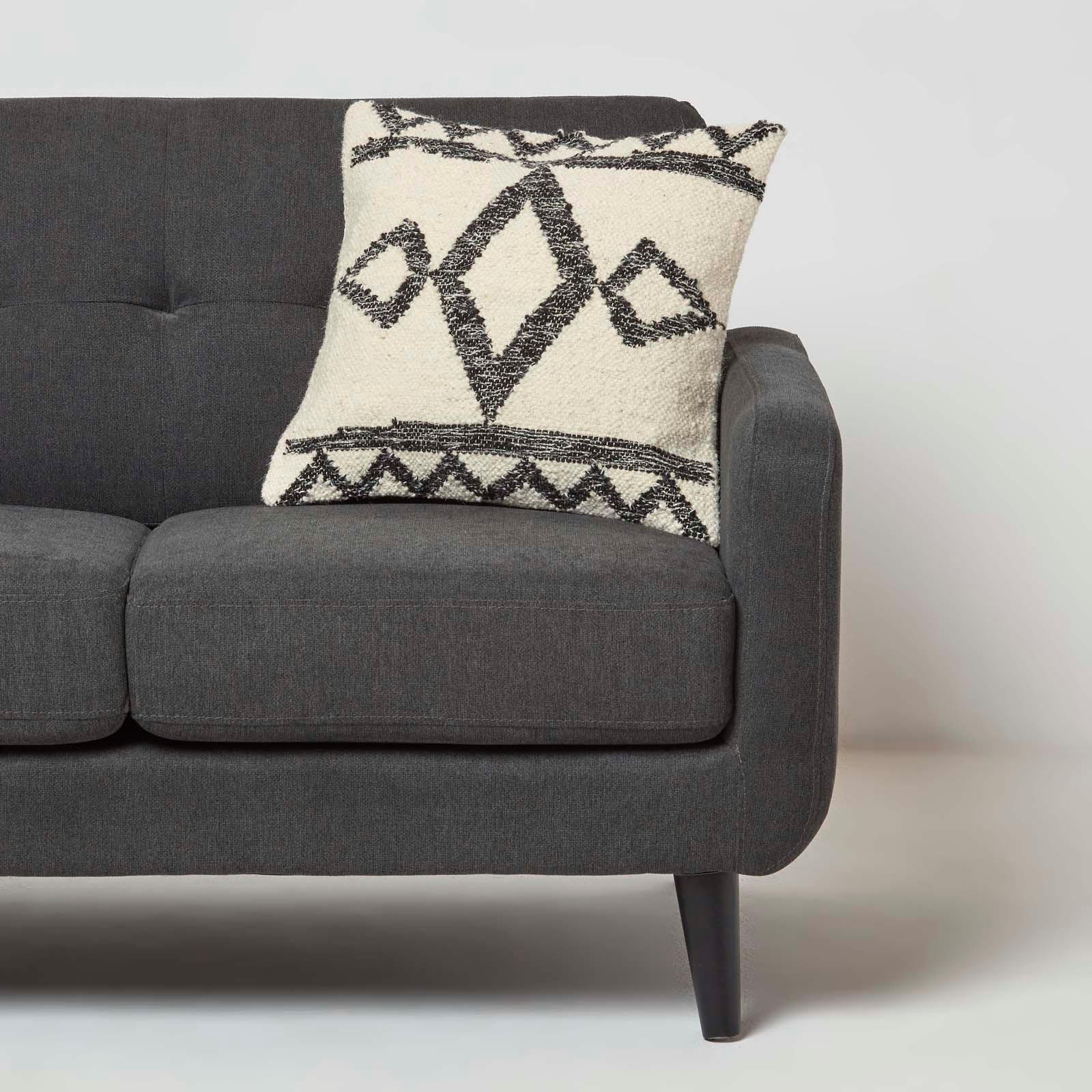 KELIM-KISSEN Koba 45/45 cm - Schwarz, Textil (45/45cm) - Homescapes