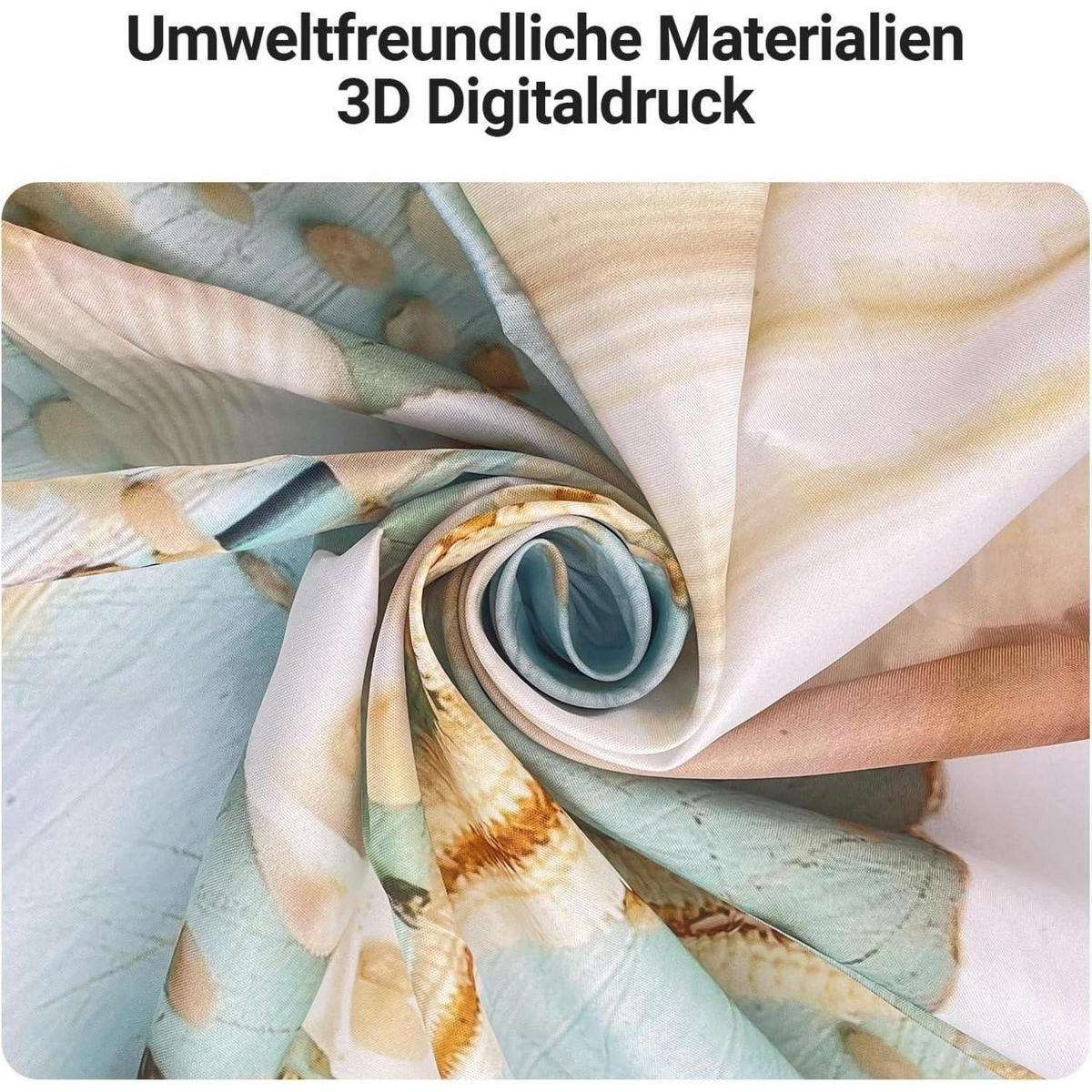 DUSCHVORHANG Schale 180 x 200 cm Textil Wasserabweisend Waschbar - Türkis, Textil (180/200cm)