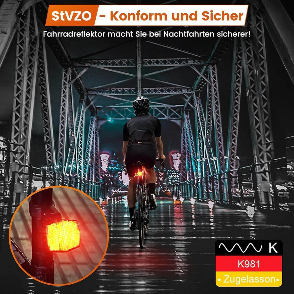 FAHRRAD Reflektor mit AirTag Halterung StVZO zugelassen - Multicolor, Kunststoff (5/2/6cm)