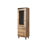 STANDVITRINE Nord - Eiche Wotan/Schwarz, Holzwerkstoff/Kunststoff (60/183/38cm) - MIRJAN24