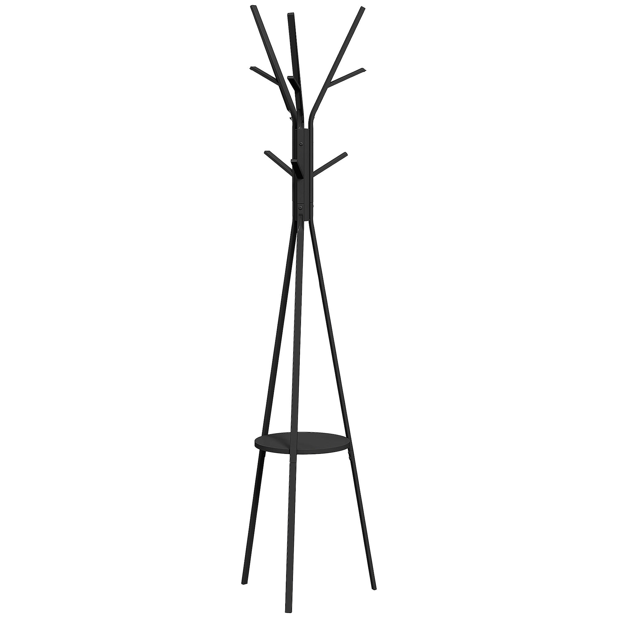 KLEIDERSTÄNDER - Schwarz, Holzwerkstoff/Metall (45/180/45cm) - HOMCOM