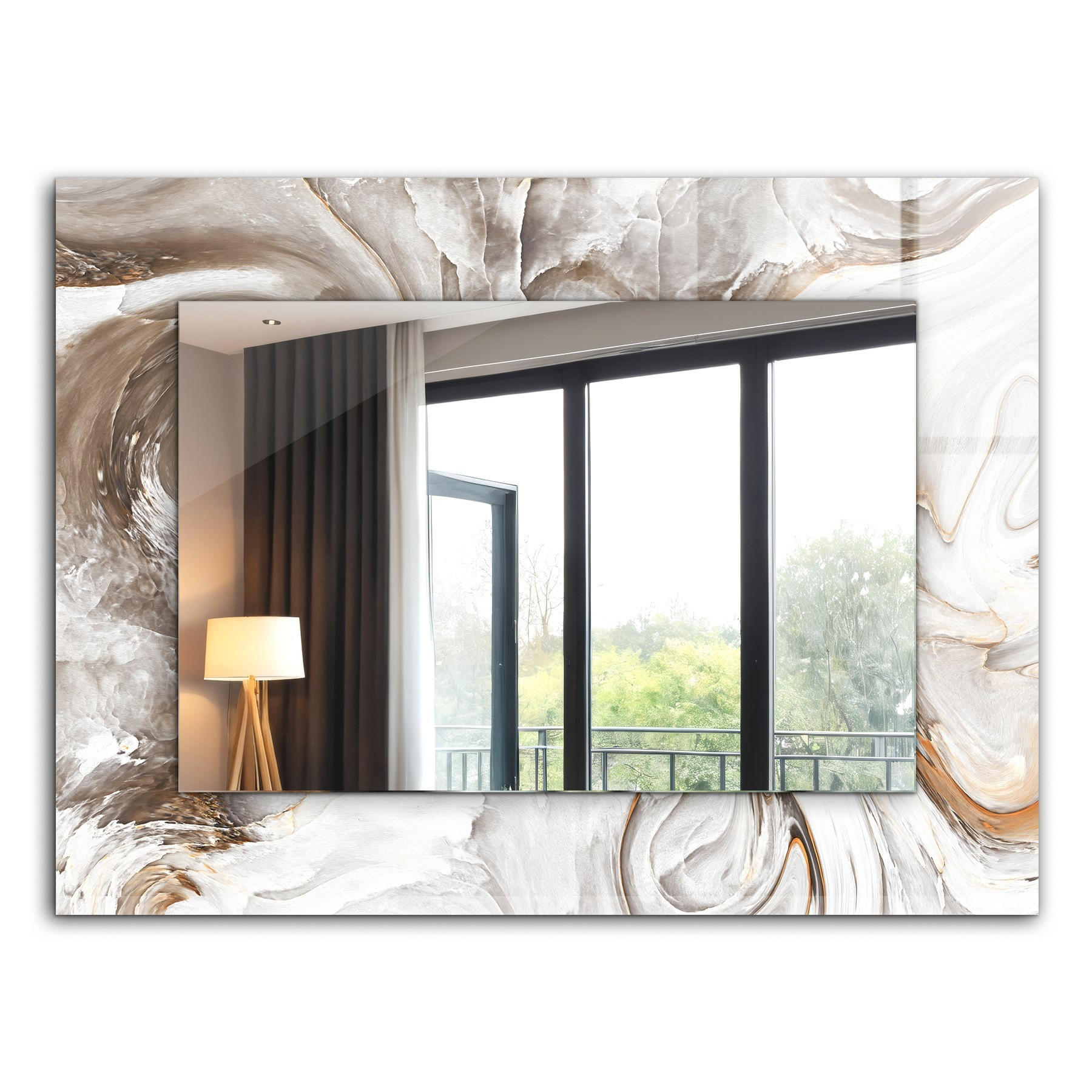 Tulup Spiegel Grau 80x60x0.4 cm
