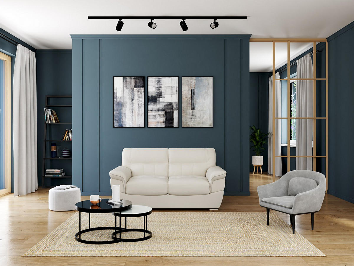 LEDERSOFA 2-Sitzer - Elfenbein - THIBAULT - Weiß, Leder (168/87/93cm) - Vente-Unique