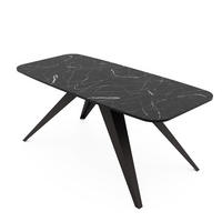 AUSZIEHTISCH FENTO 180/90/76 cm, Schwarz / Grigia Pietra (Steingrau) - Schwarz/Grau, Holzwerkstoff/Metall (90/180/76cm) - Idohome