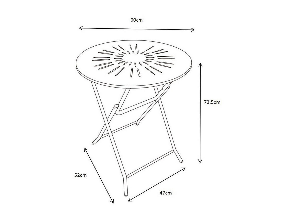 GARTENTISCH - 2 -Sitzer - Stahl - weiß - GUERMANTES - Weiß, Metall (60/60/73.5cm) - Vente-Unique