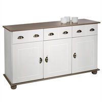 APOTHEKERKOMMODE COLMAR - Taupe/Weiß, Holz (134/80/39cm) - IDIMEX