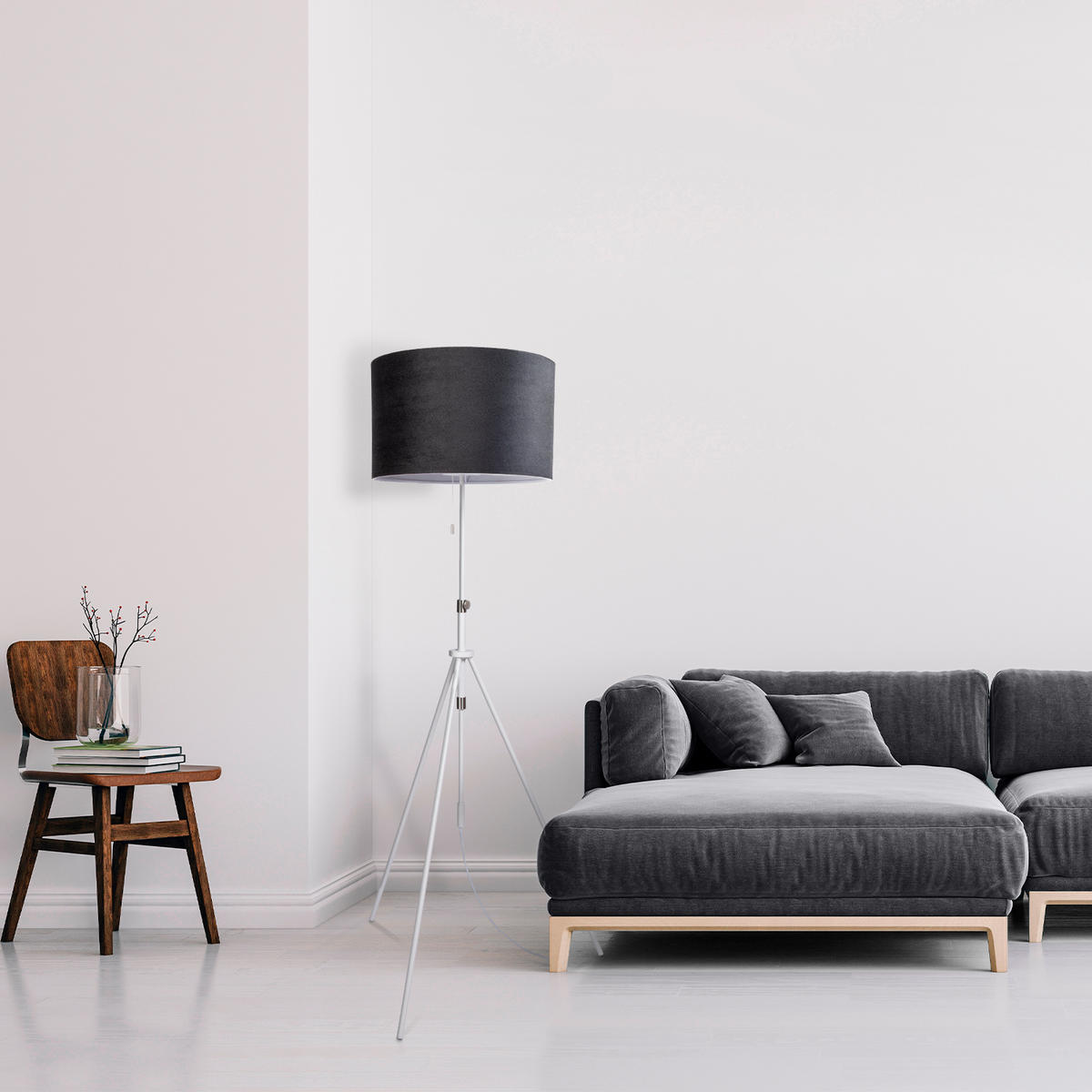 STEHLEUCHTE Naomi Fl - Weiß, Metall (52.7/52.7/176.5cm) - Paco Home