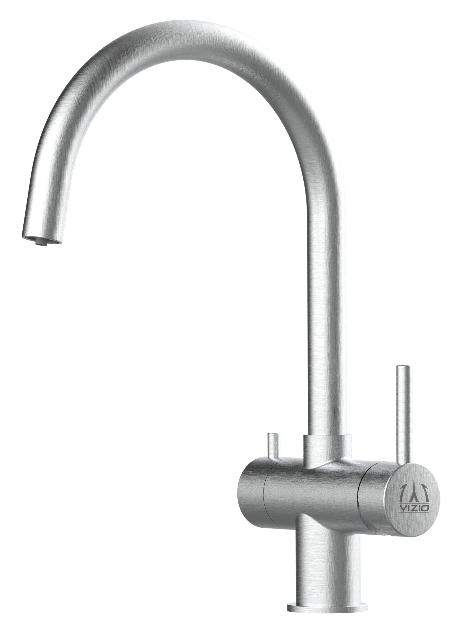 3-WEGE-KÜCHENARMATUR, Edelstahl Massiv aus Chirurgenstahl, Gebürstet, 360° schwenkbar - Edelstahlfarben, Metall (21.4/39/21.4cm) - VIZIO