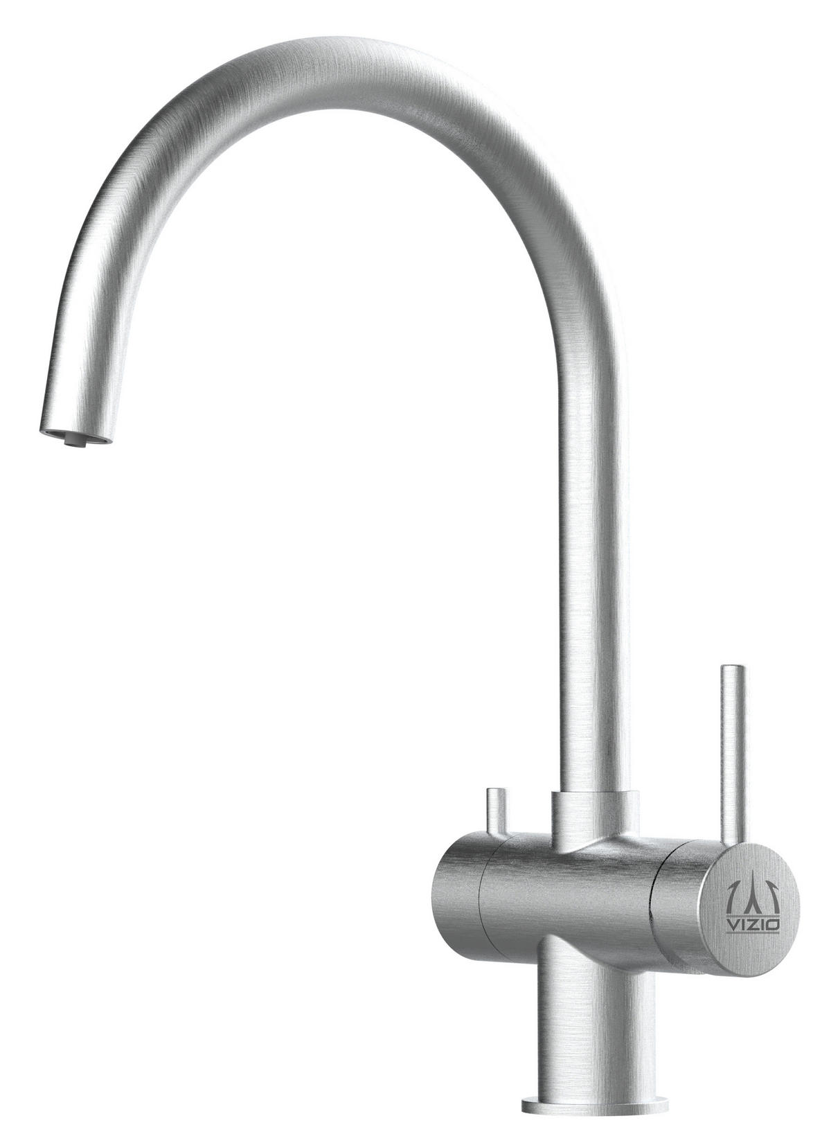 3-WEGE-KÜCHENARMATUR, Edelstahl Massiv aus Chirurgenstahl, Gebürstet, 360° schwenkbar - Edelstahlfarben, Metall (21.4/39/21.4cm) - VIZIO