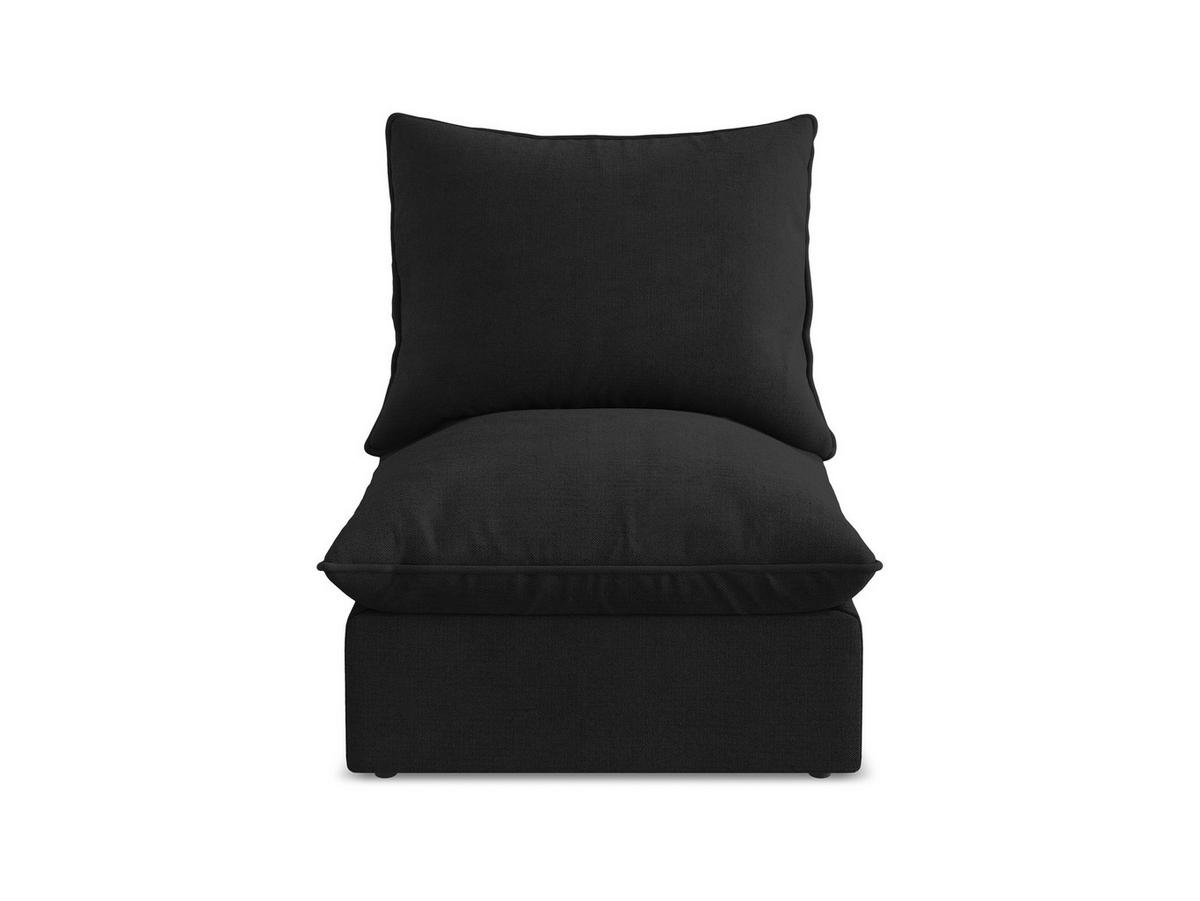 SOFAELEMENT Strukturstoff Schwarz - Schwarz, Holzwerkstoff/Kunststoff (75/77/90cm) - Makamii