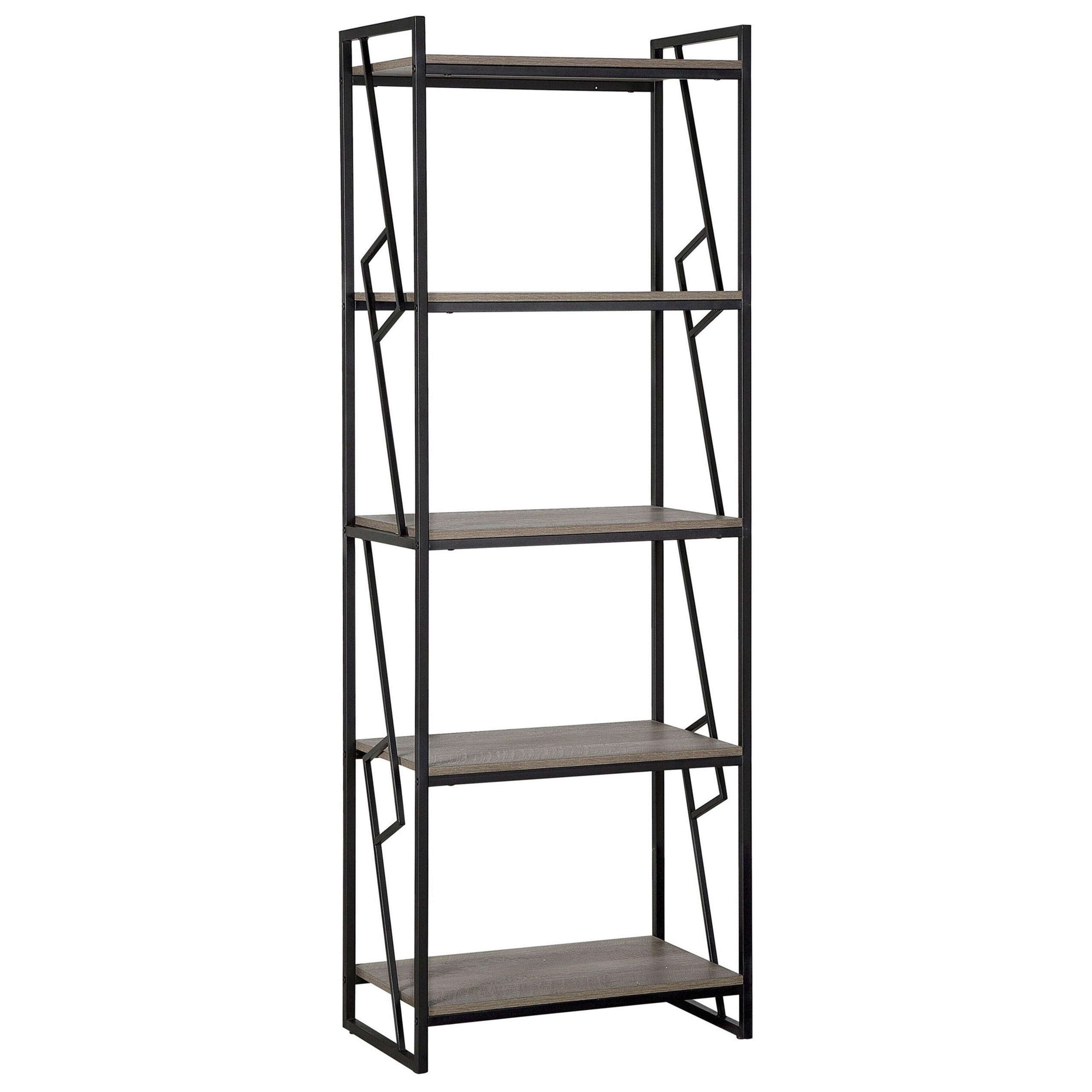 REGAL 5 Fächer Forres - Dunkelbraun, Holzwerkstoff (64/184/40cm) - Beliani