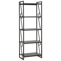 REGAL 5 Fächer Forres - Dunkelbraun, Holzwerkstoff (64/184/40cm) - Beliani