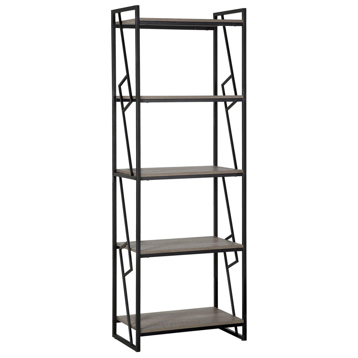 REGAL 5 Fächer Forres - Dunkelbraun, Holzwerkstoff (64/184/40cm) - Beliani