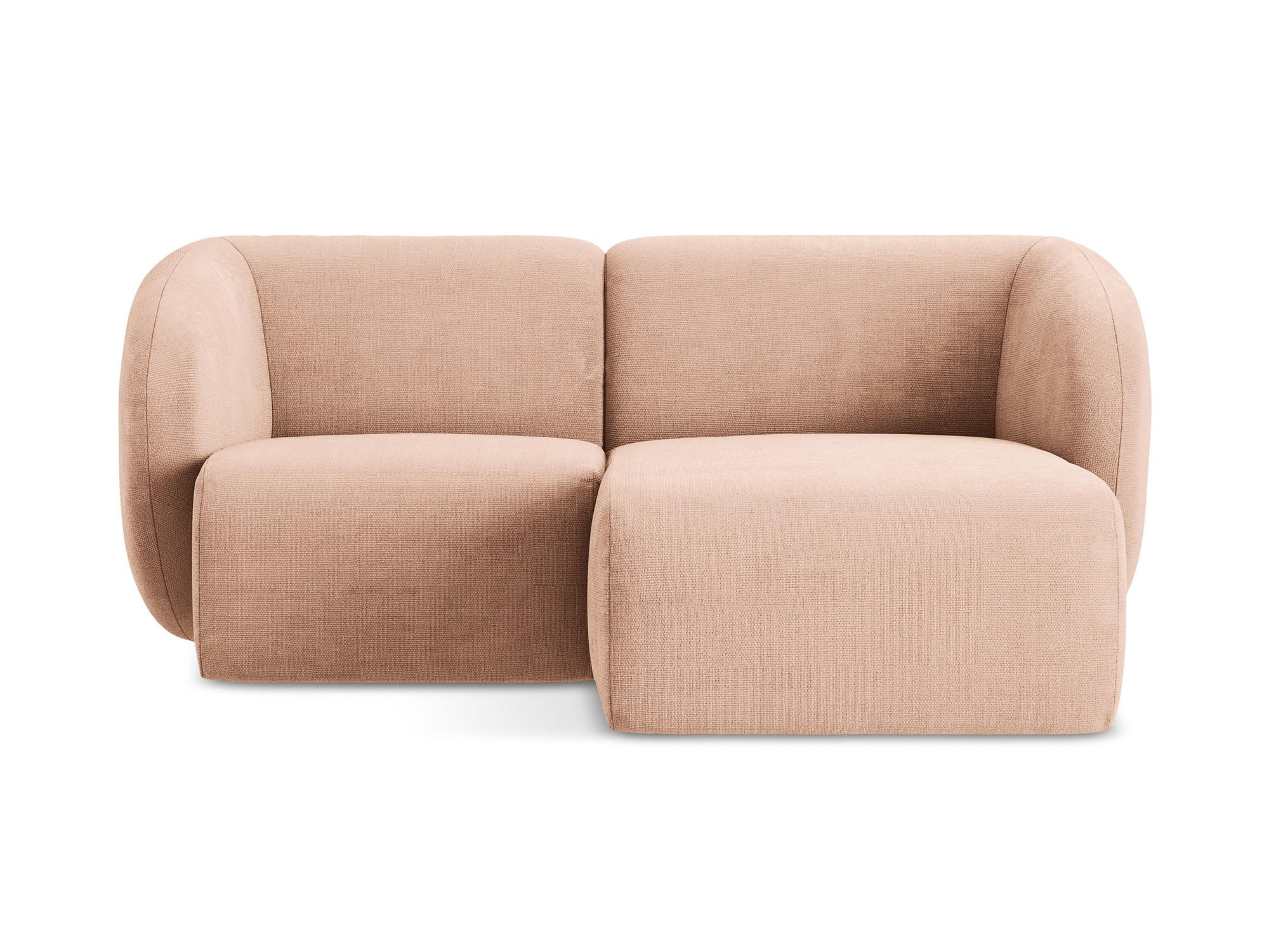 ECKSOFA Rechts Chenille Stoff Pink - Koralle/Schwarz, Holzwerkstoff/Kunststoff (178/166cm) - Makamii