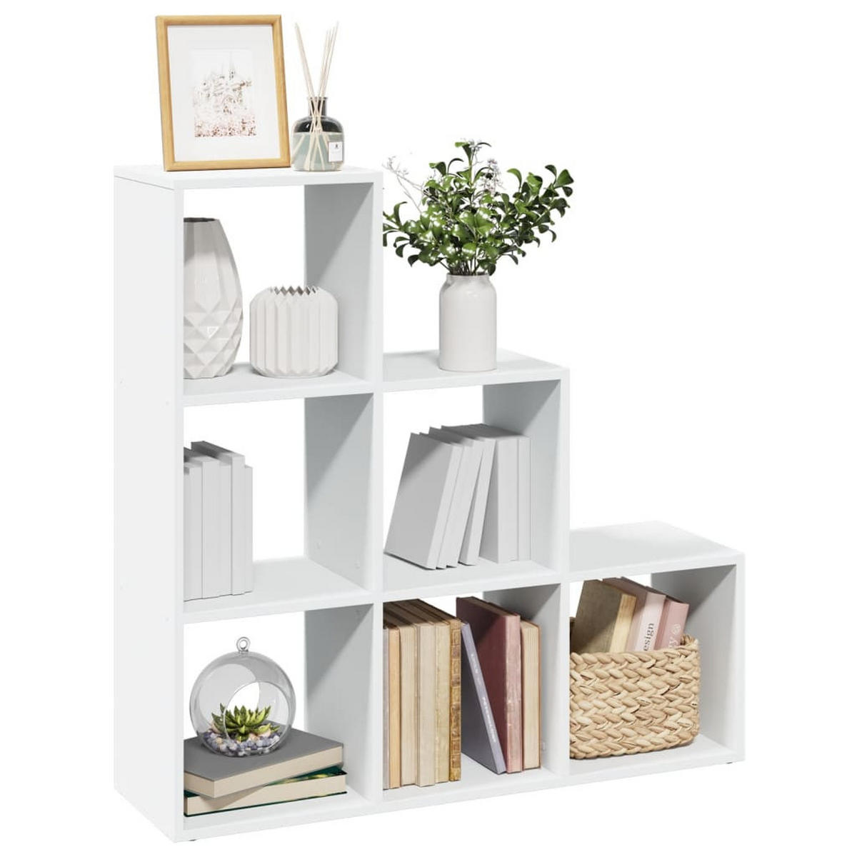 RAUMTEILER Bücherregal 3-Stufig Weiss 99/29/99 Cm Holzwerkstoff - Weiß, Holzwerkstoff (99/99/29cm) - vidaXL