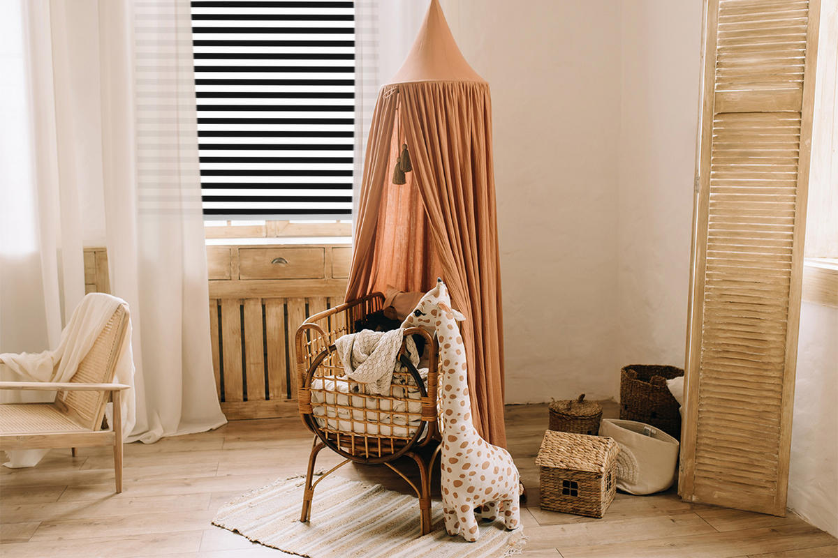 VNÚTORNÁ roleta - okenná roleta - roleta - 70x140 cm - Čierne pruhy - čierna, plast (70/140/0.5cm) - TULUP